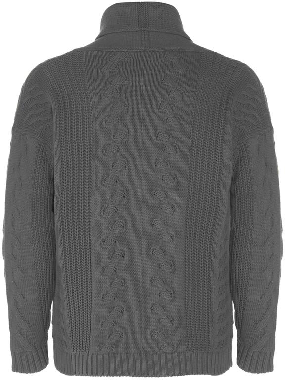 Men's Cardigan Chunky Button Up Grey from Shop Like You Give a Damn