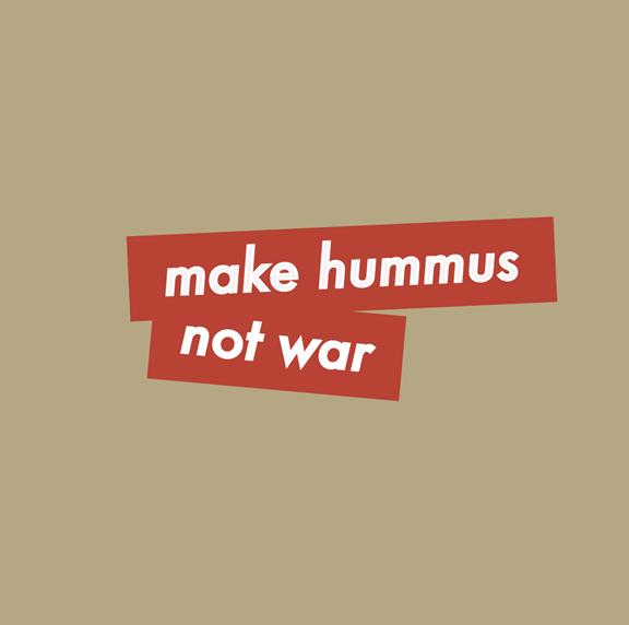 Make Hummus Not War Tee Khaki 1