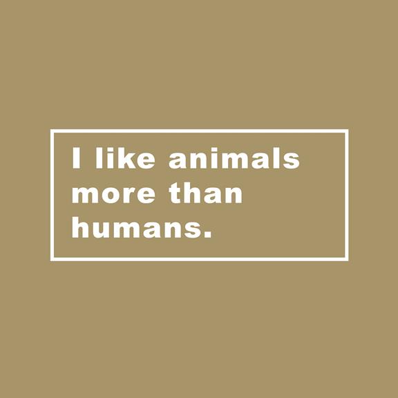 I Like Animals More Than Humans T-Shirt Grijs 1