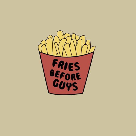 Fries Before Guys - Biologisch T-Shirt Wit 1