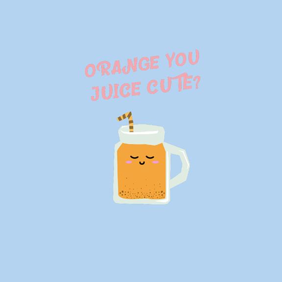 Orange You Juice Cute? - Unisex Sweatshirt White 1