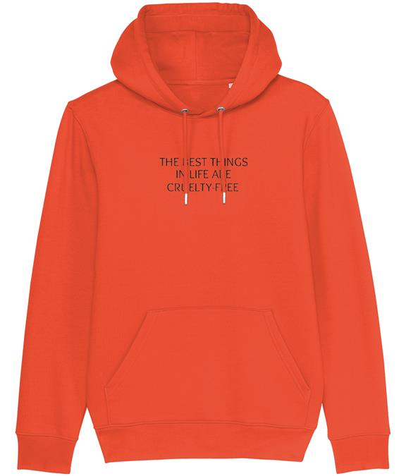Hoodie The Best Things In Life Are Cruelty-Free Oranje 1