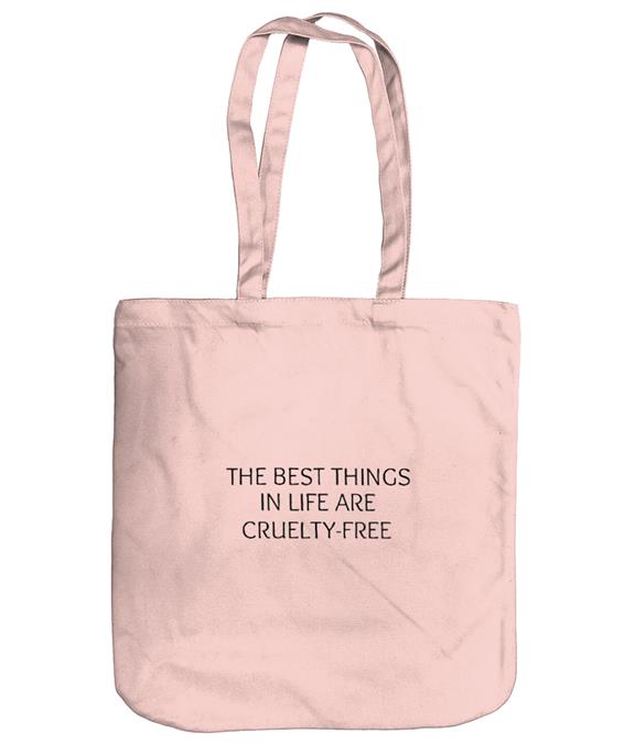 Tote Bag - The Best Things In Life Are Cruelty-Free - Pastel Pink 1