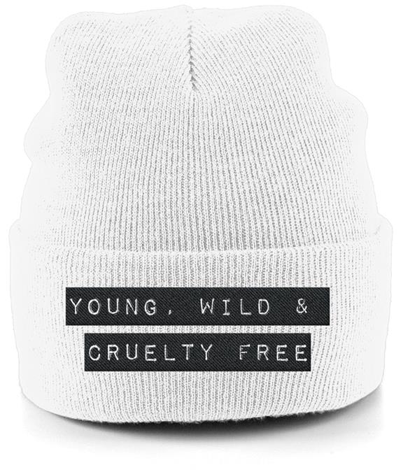 Beanie Unisex Young, Wild & Cruelty-Free - White 1