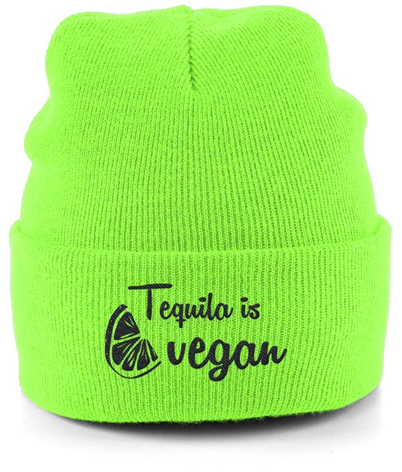 Beanie Unisex Tequila Is Vegan – Lime Green 2