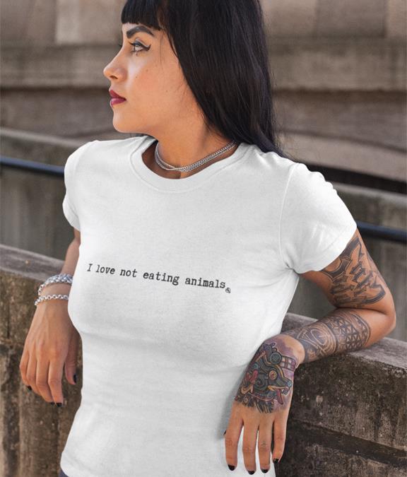 T-Shirt I Love Not Eating Animals Lichtroze 1