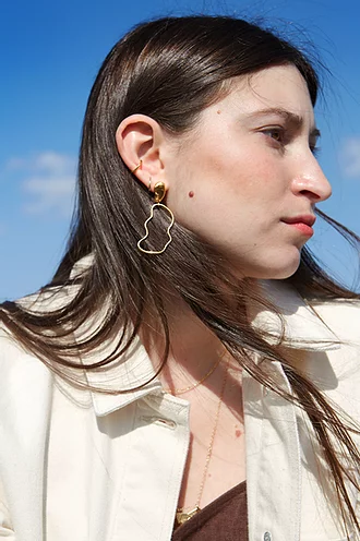 Earrings Andaman Gold Plated Recycled Silver 1