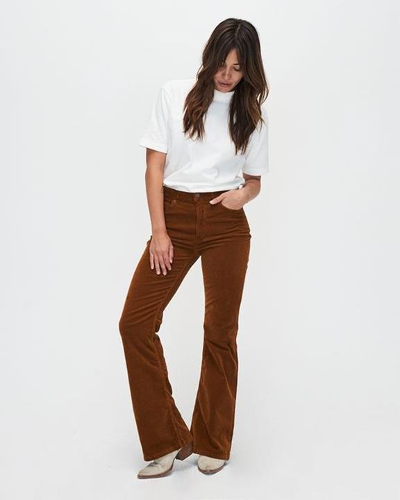 Jeans Flare Lisette Corduroy Golden Brown 1