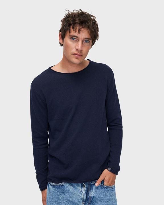 Sweater Knit Nicos Donker Marineblauw 1