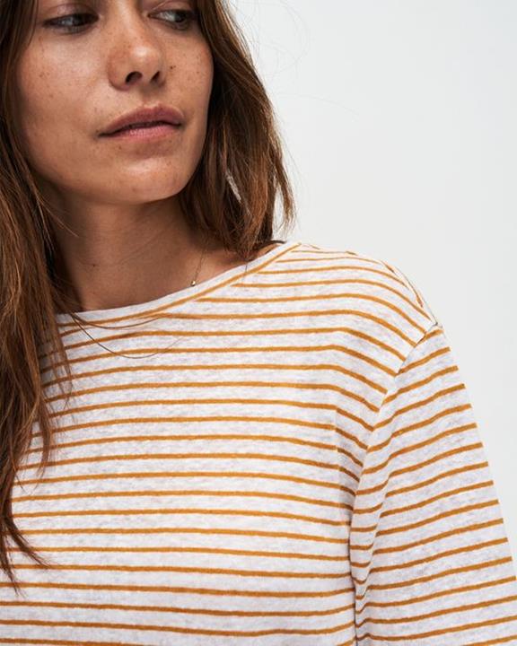 T-Shirt Olivia Striped White & Inca Desert Oranje 3