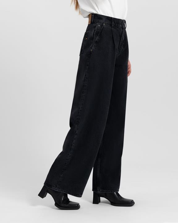 Wide-Leg Pleated Jeans Teigan Black 2