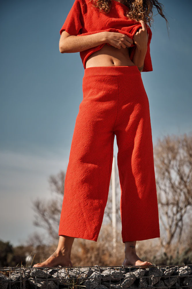 Cropped Broek Louisa Rood from Shop Like You Give a Damn