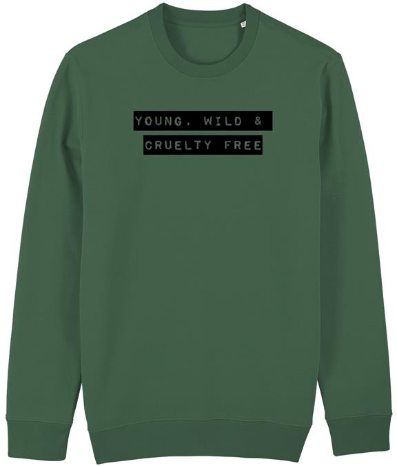 Crewneck Young, Wild & Cruelty-Free Bottle Green 1