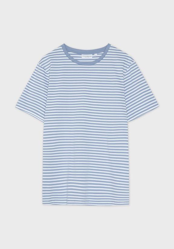 T-Shirt Blanko Strepen Lichtblauw 1