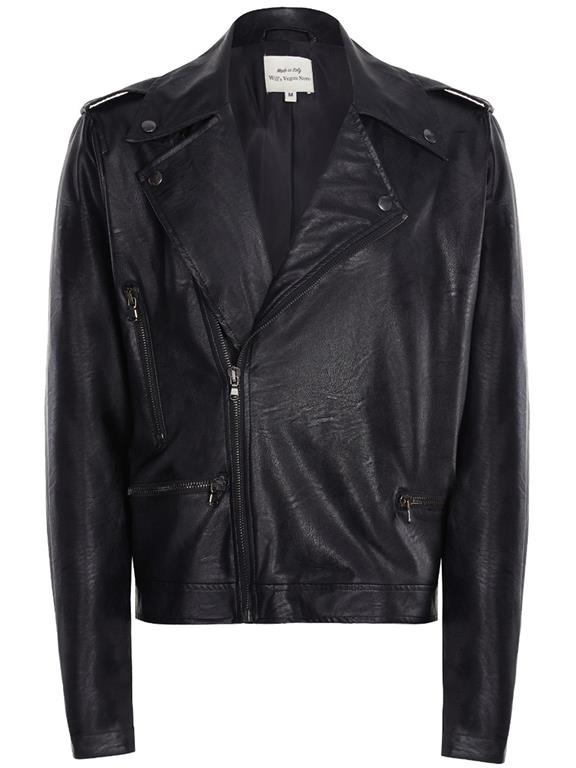Leather Biker Jacket Black 1