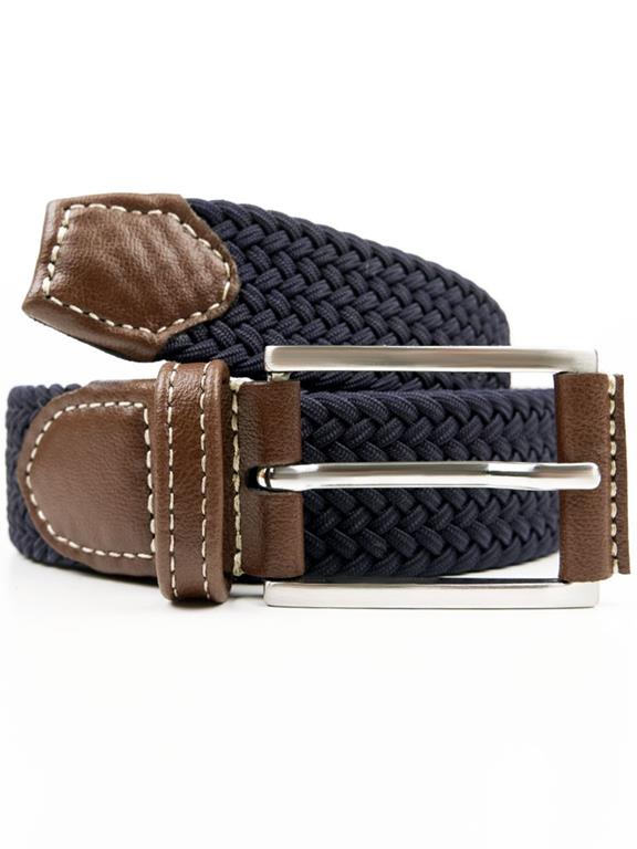 Geweven Riem 3.5 Cm Donkerblauw from Shop Like You Give a Damn