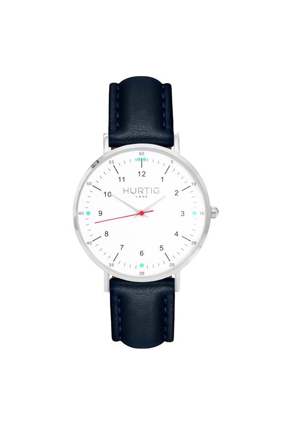 Moderno Horloge Zilver, Wit & Nachtblauw 1