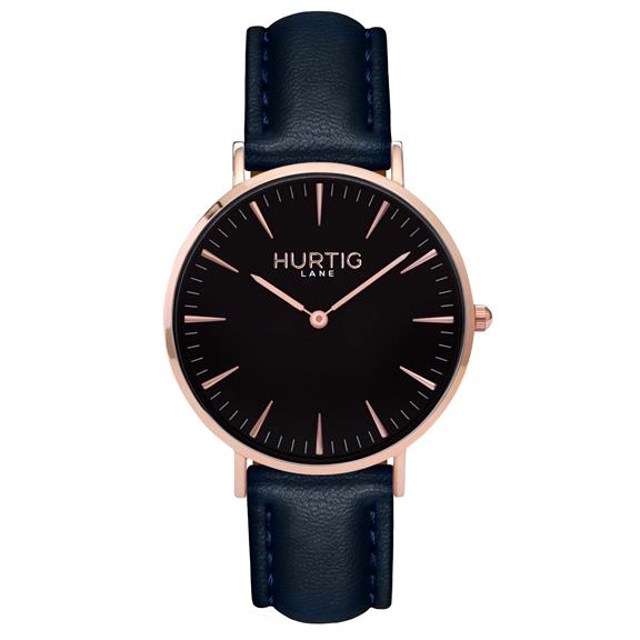 Mykonos Watch Rose Gold, Black & Midnight Blue from Shop Like You Give a Damn