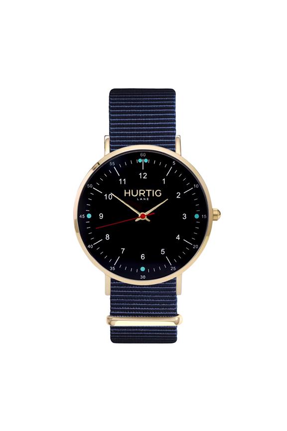 Moderna Nato Horloge Goud, Zwart & Oceaanblauw 1