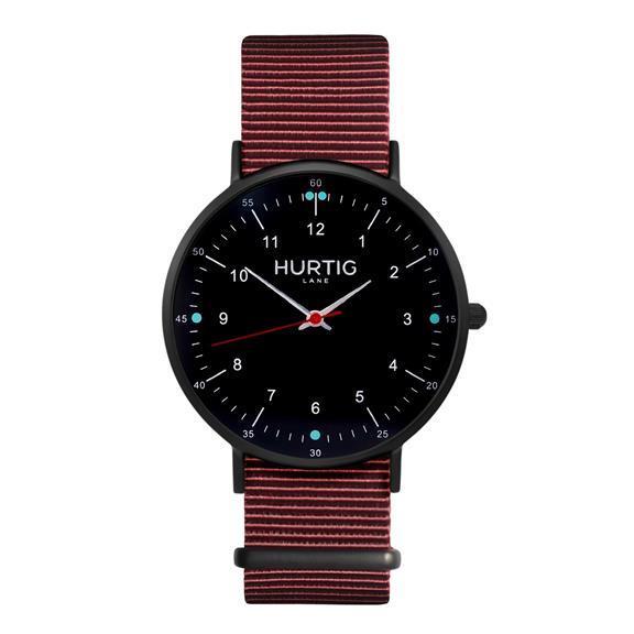 Horloge Moderna Nato Zwart & Bordeaux 1