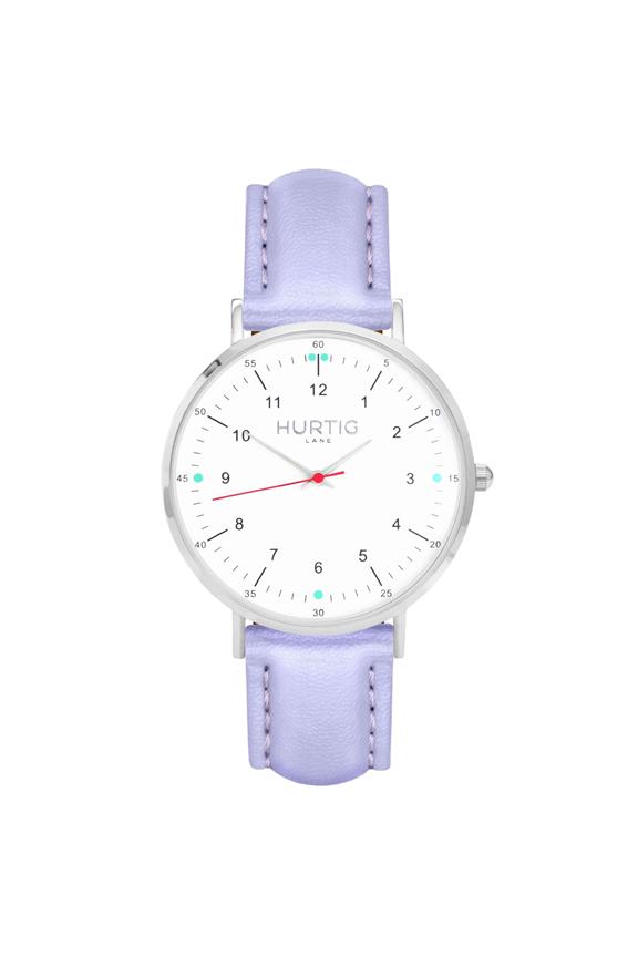 Moderna Horloge Zilver, Wit & Lila 1