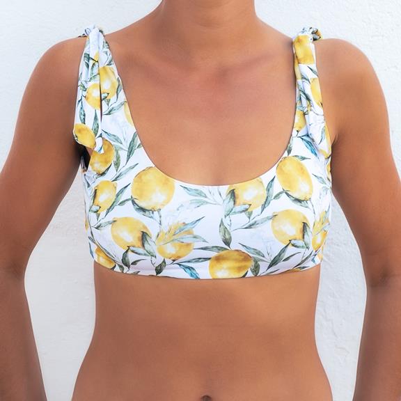 Bikini Top Side Loop Print Lemon 1