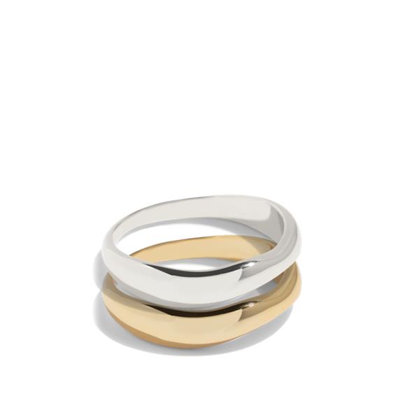 Ring Set Double Trouble Sterling Silver & 18k Gold Plated 1