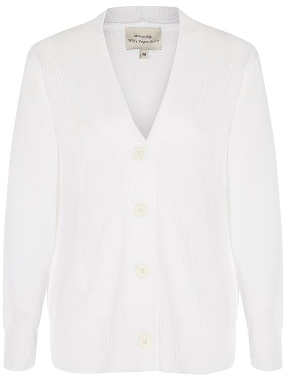 Cardigan Button Up Knitted White 1