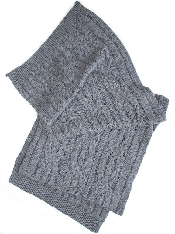 Scarf Knitted Grey Recycled 1