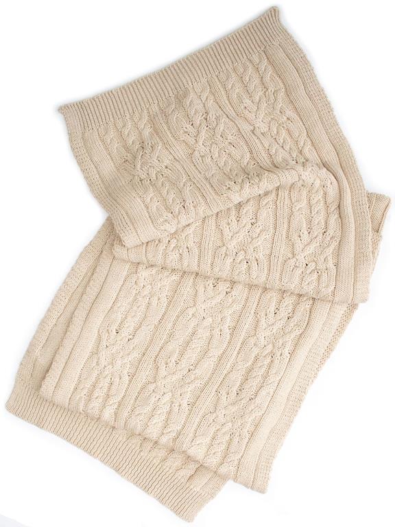 Scarf Knitted Beige Recycled 1