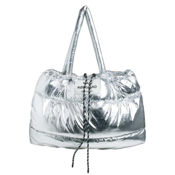 Crinkled Metal Cloud Bag Silver 4