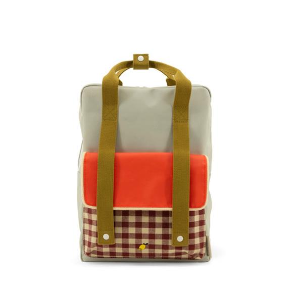 Large Backpack Gingham Green Red 6