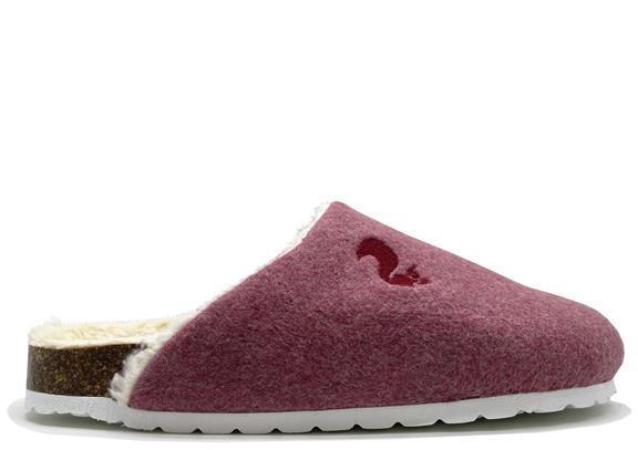 Furry Lined Clogs Dark Red 1