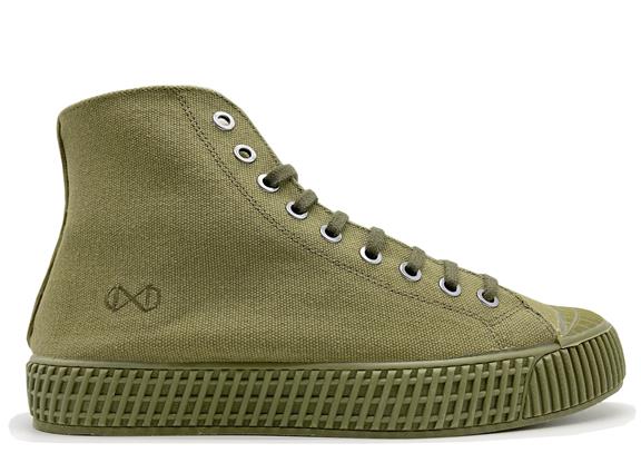 High Sneaker Mono Olive Green 1