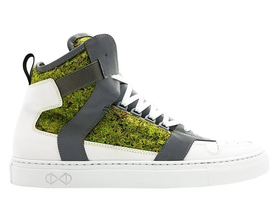 Hohe Sneakers Moss Cube Weiß Grün Reflektierend 1