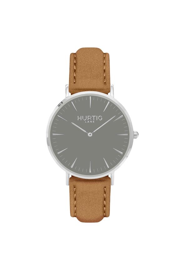 Hymnal Horloge Vegan Suede Zilver, Grijs & Camel from Shop Like You Give a Damn