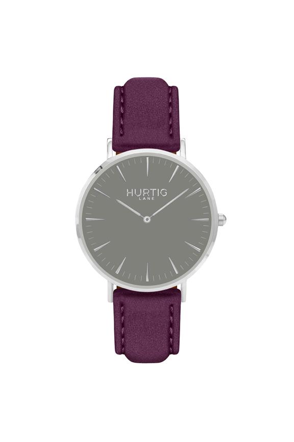 Hymnal Horloge Vegan Suede Zilver, Grijs & Berry from Shop Like You Give a Damn