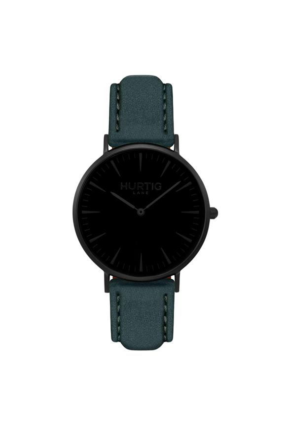 Hymnal Horloge Vegan Suede All Black & Bosgroen from Shop Like You Give a Damn