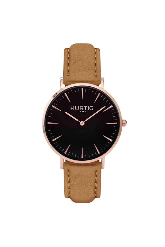 Hymnal Watch Vegan Suede Rose Gold, Black & Camel Brown from Shop Like You Give a Damn