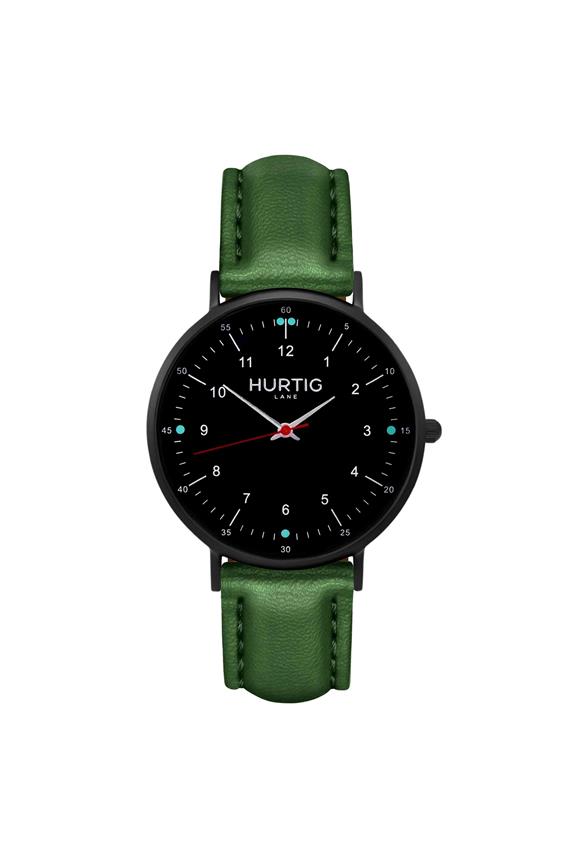 Moderno Horloge All Black & Groen 1