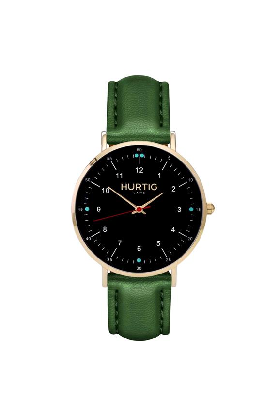 Moderno Horloge Goud, Zwart & Groen 1