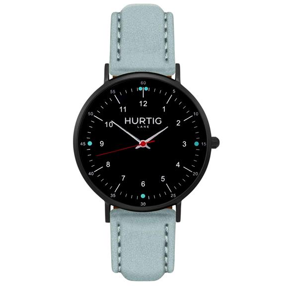 Horloge Moderno Zwart & Lichtblauw 1