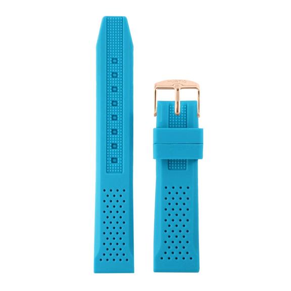 Watch Strap Rubber Blue & Rose Gold 1