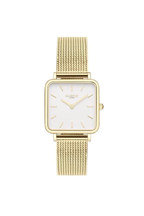 Watch Neliö Stainless Steel Gold White & Gold 1