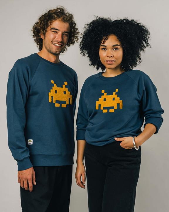 Sweatshirt Space Invaders Blau 1