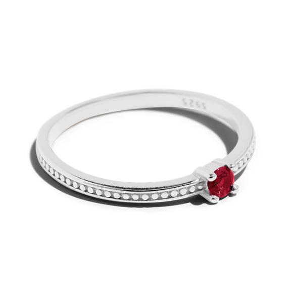 The Emma Ring Silver Red 1
