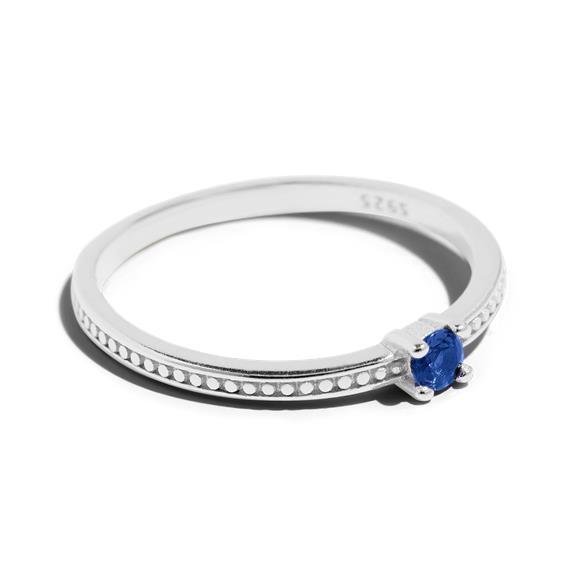 The Emma Ring Silver Blue 1