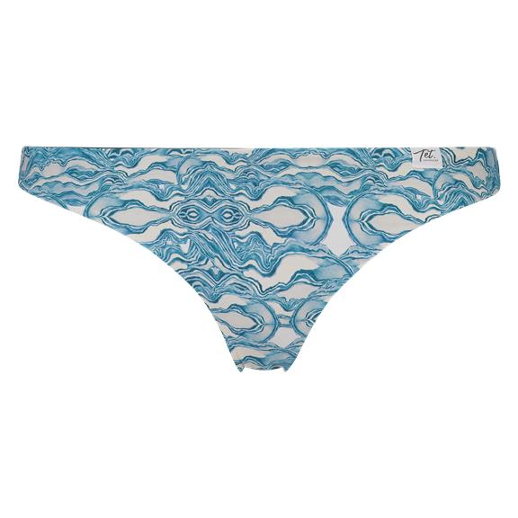 Bikini Bottom Carly Reversible - Wave Print / Blue Coral 3