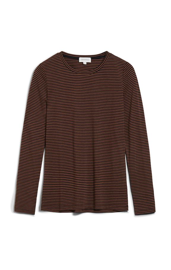 T-Shirt Longsleeves Larenaa - Brown Stripes 1