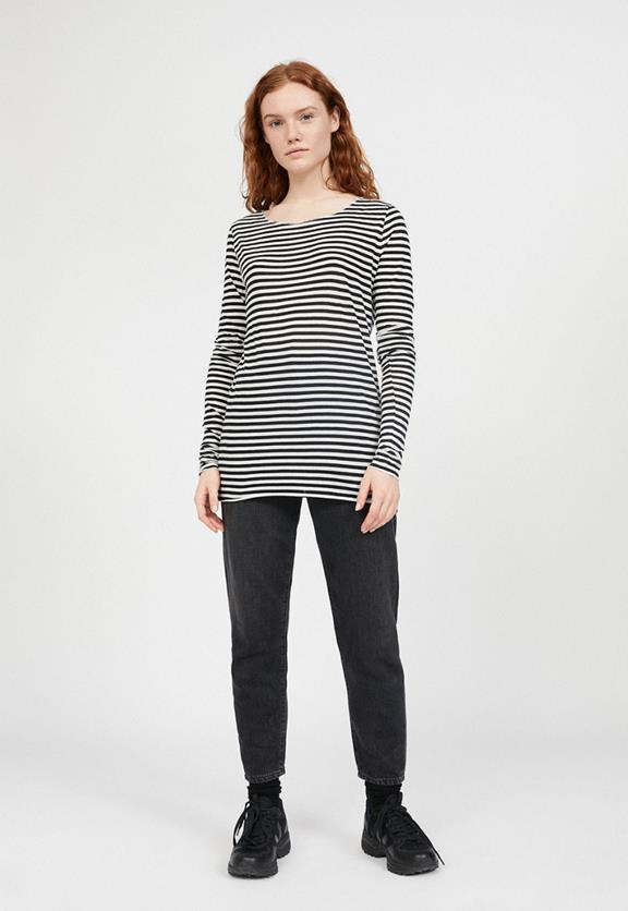 T-Shirt Evaa - Stripes Black White 3